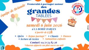 les 80 ans du Secours Catholique repas partagé et animations pour tous à la Borie Darles